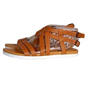 Super Cute Teva Tan Avalina Crossover Leather Strappy Sandals Size 5W NWB